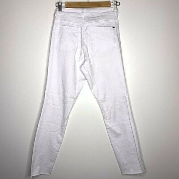 NEW $67 Tractr Jeans Size 28 Fleur De Lis Skinny Distressed White - Picture 7 of 8